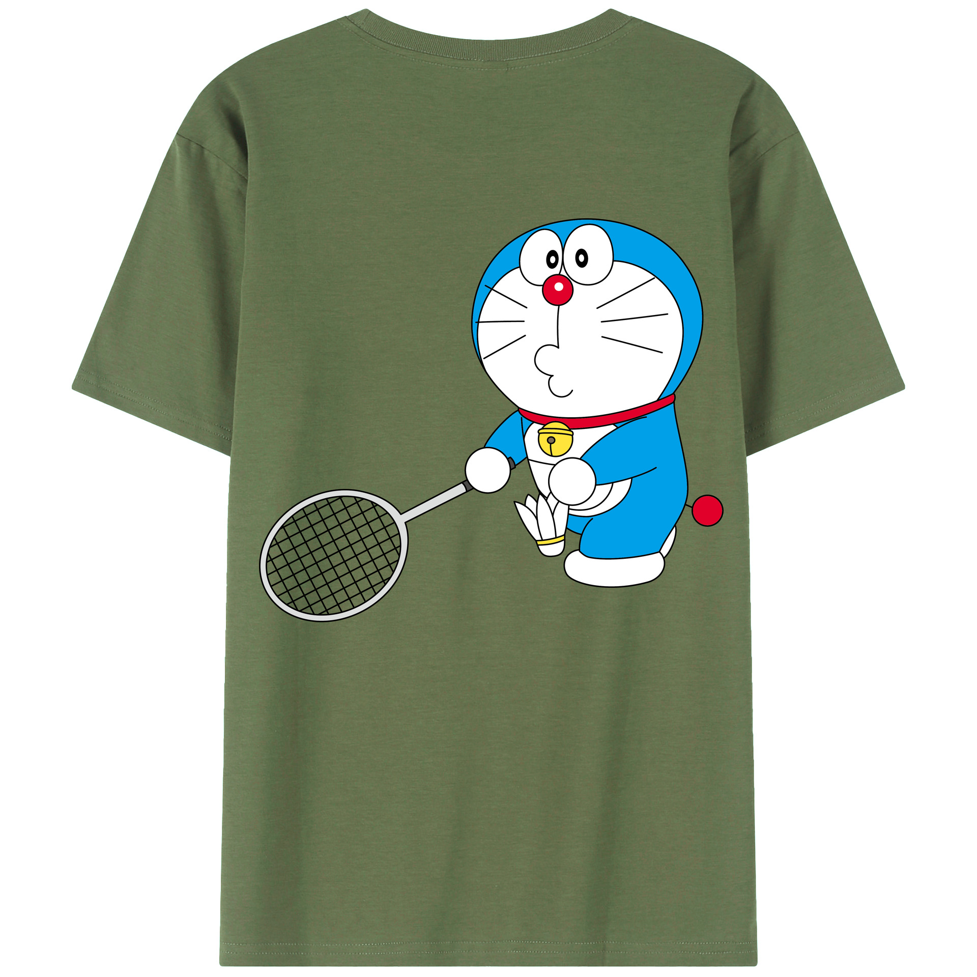 （画像用） ドラえもん Doraemon 綿100％ メンズ半袖Tシャツ（バックプリント） 通気性
